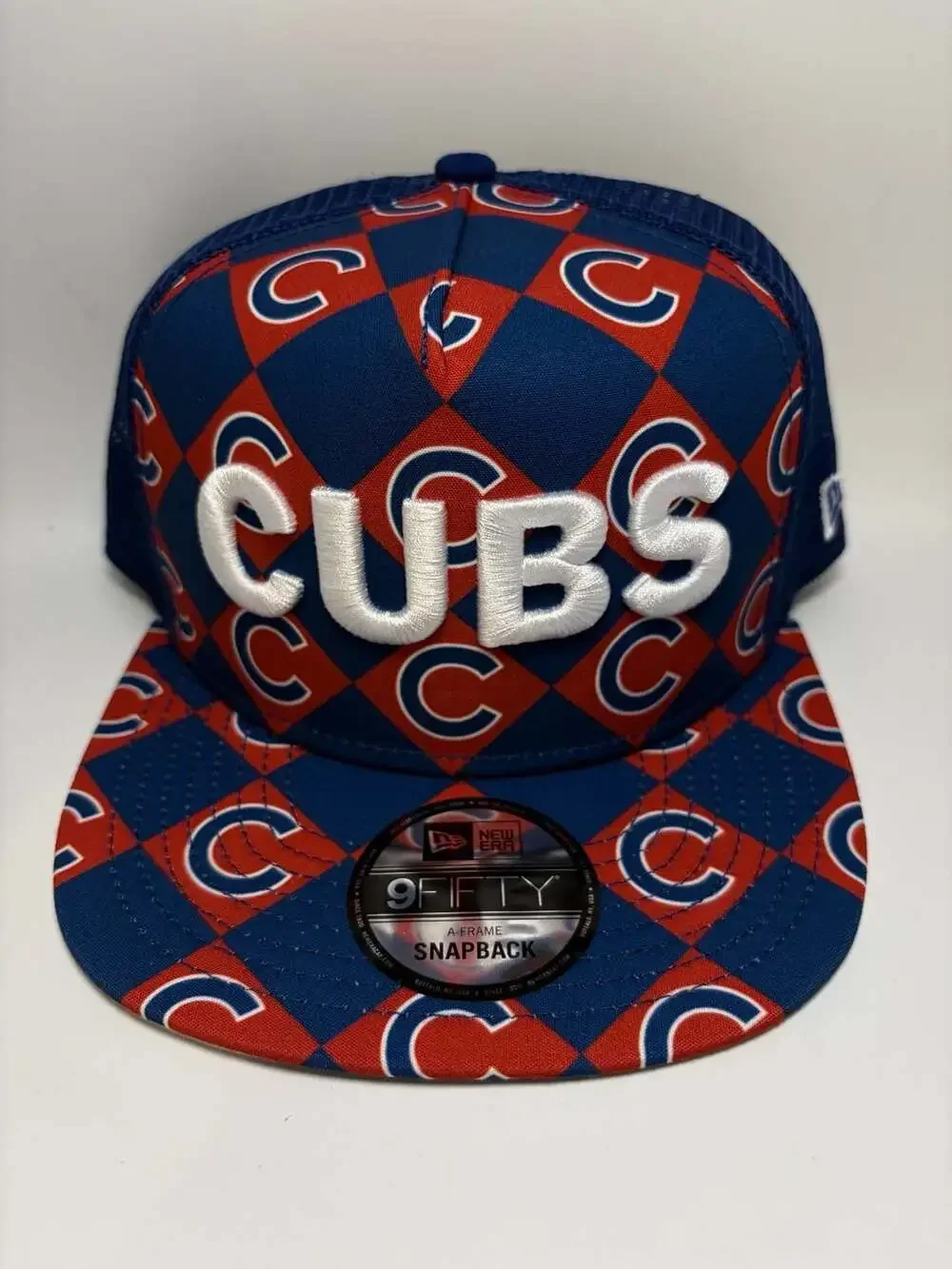 New Era Men's New Era Royal Chicago Cubs Seeing Diamonds A-Frame Trucker 9FIFTY